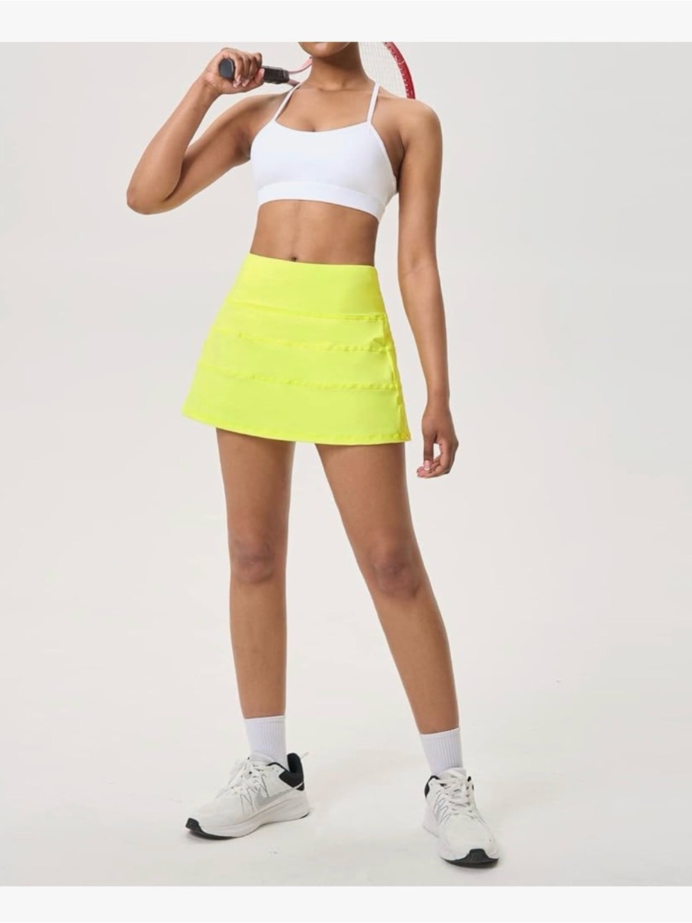 Neon Yellow Tennis Running Skirt